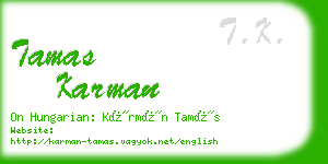 tamas karman business card